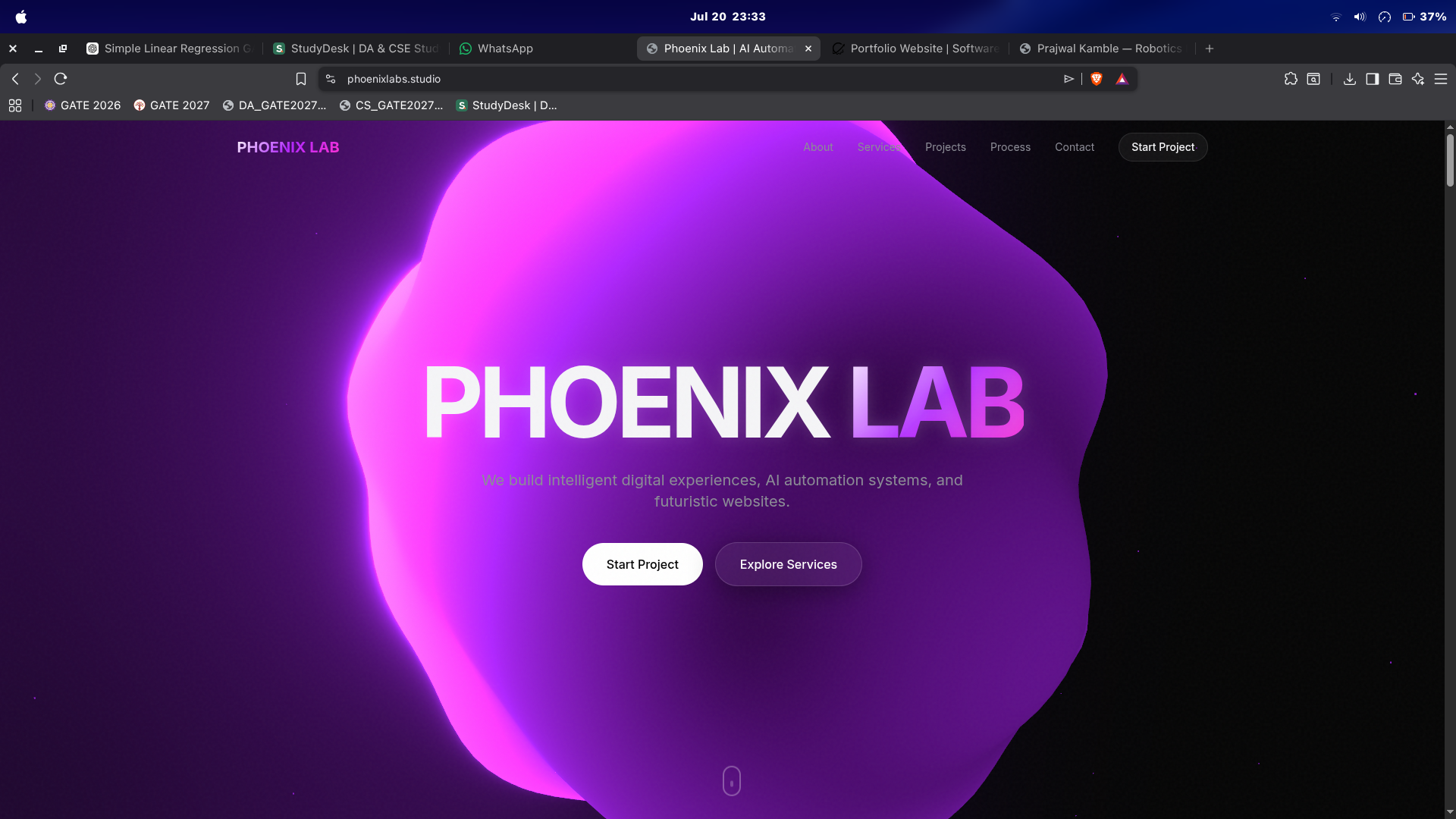 Phoenix Lab website interface